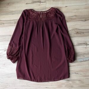Elegant Burgundy intricate Lace Dress -So pretty!!!